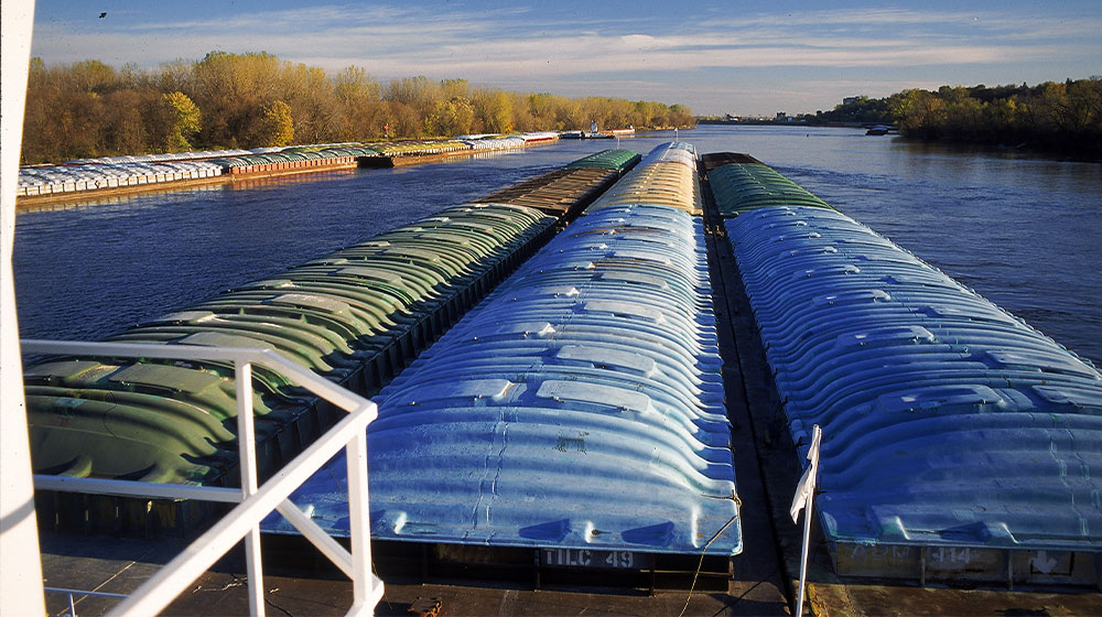 Barge on a river