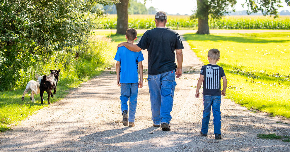 Dad and kids