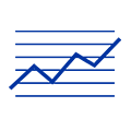 Dark blue line graph icon